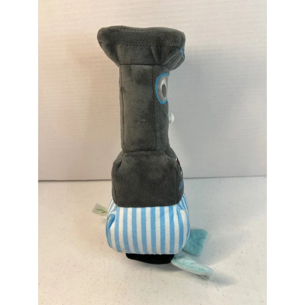 Giant Food Stores Marty the Robot Plush Homerbest Grey Blue Striped 13 Inch